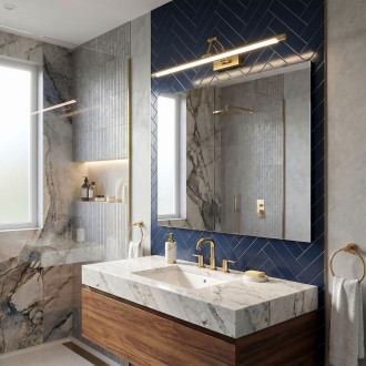 Koupelnové nástěnné LED svítidlo SWE023-1W 60cm Brush Gold