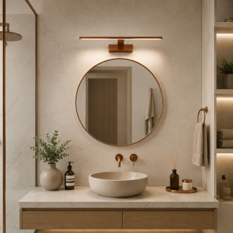 Koupelnové nástěnné LED svítidlo SWE013-1W 43cm BRUSH COPPER