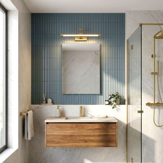 Koupelnové nástěnné LED svítidlo SWE022-1W 42cm Brush Gold