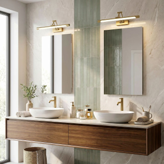 Koupelnové nástěnné LED svítidlo SWE022-1W 42cm Brush Gold