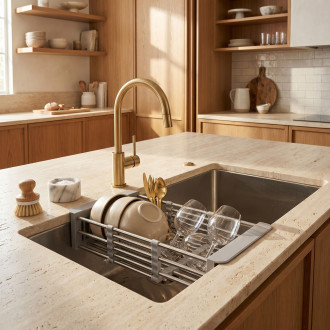 Teleskopický odkapávač na dřez REA P14487A Grey