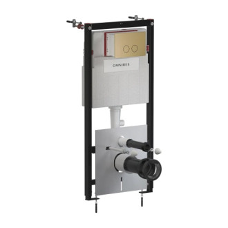 Omnires STRONGFRAME podomítkový modul ECO + tlačítko, staromosaz kartáč. STFWCECO1R45-RBR