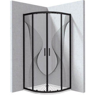 Deante Sprchový kout KYP_NB99P, nero + sprchová vanička KTJ_093B, 90 × 90 cm KYPPNB99P