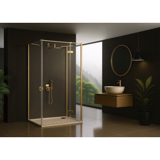REA Sprchový kout Atlas 80x90 Brush Gold KPL-K4873
