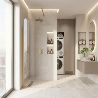 Sprchová zástěna Rea Heaven Brush Gold 110