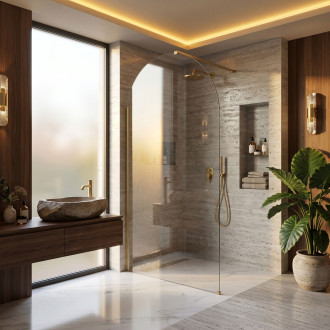 Sprchová zástěna Rea Heaven Brush Gold 120
