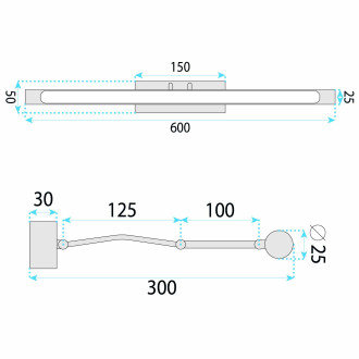 Koupelnové nástěnné LED svítidlo SWE026-1W 60cm Black