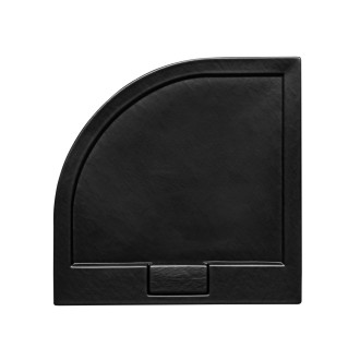 Set čtvrtkruhový kout ZARYA BLACK + vanička AXIM STONE EFFECT