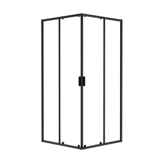 Set čtvercový kout ZARYA BLACK + vanička OSKAR STONE EFFECT