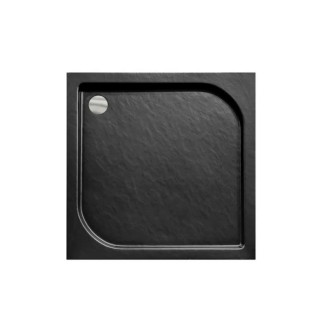 Set čtvercový kout ZARYA BLACK + vanička OSKAR STONE EFFECT