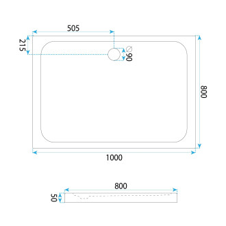 REA Sprchová akrylová vanička Belmond White 80x100 KPL-04372