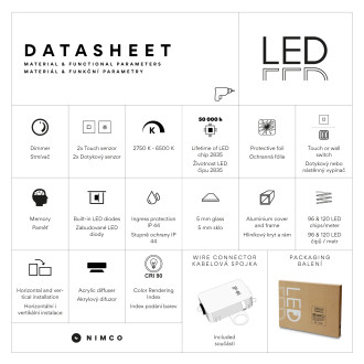 LED zrcadlo 400x600 se dvěma dotykovými senzory