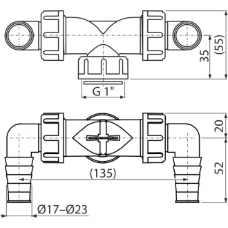 ALCA P155Z-G1 dvojité kolínko G 1" 17–23 s klapkami