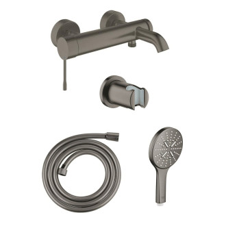 Vanová baterie Grohe se sprchovým setem 150 mm kartáčovaný hard graphite GBAL3
