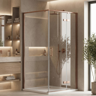 REA Sprchový kout Rea Bruno 90x90 Brush Copper REA-K3602
