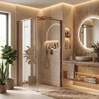 Sprchový kout Rea Bruno 90x90 Brush Copper
