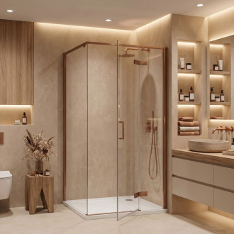 Sprchový kout Rea Bruno 90x90 Brush Copper