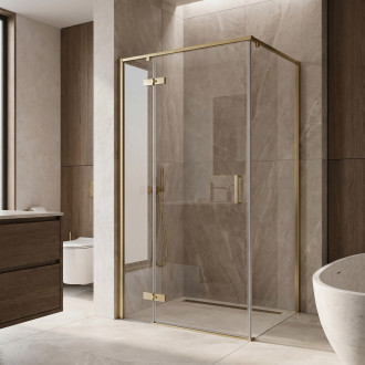 REA Sprchový kout Rea Bruno 100x80 Brush Gold REA-K3601