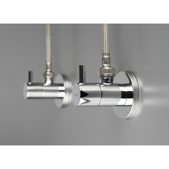 Zawór kątowy z głowicą ceramiczną 1/2" - 3/8" - okrągły