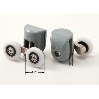 Rolki górne podwójne do szyb 5 mm - FI 23 mm