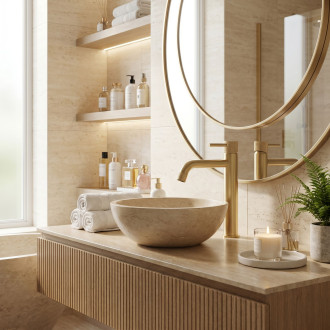 Umyvadlová baterie Rea Venti Brush Gold vysoká