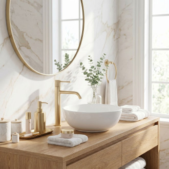 Umyvadlová baterie Rea Venti Brush Gold vysoká