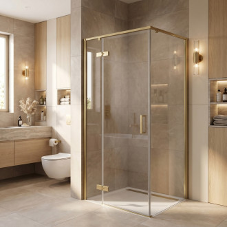 REA Sprchový kout Rea Bruno 90x90 Brush Gold REA-K3600