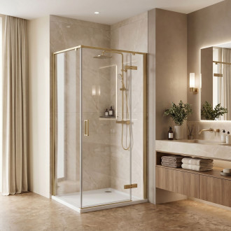 Sprchový kout Rea Bruno 90x90 Brush Gold