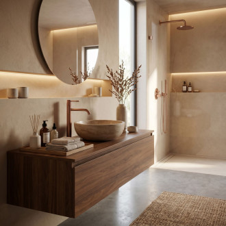 Umyvadlová baterie Rea Venti Brush Copper vysoká
