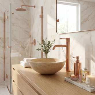 Umyvadlová baterie Rea Venti Brush Copper vysoká