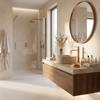 Umyvadlová baterie Rea Venti Brush Copper vysoká
