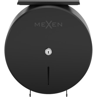 Mexen Spira-H+ pojemnik na papier toaletowy z półką na telefon, czarny mat - 70K561-70