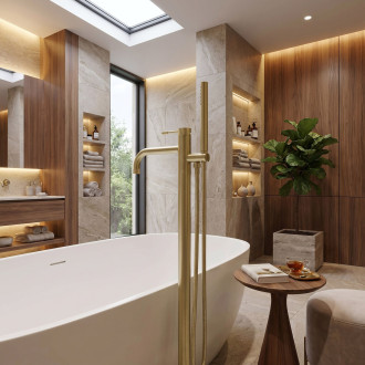 REA Volně stojící baterie Rea Venti Brush Gold REA-B9765
