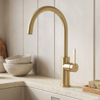 REA Rivo Kuchyňská baterie Brush Gold REA-B9342