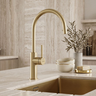 REA Rivo Kuchyňská baterie Brush Gold REA-B9342