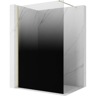 Mexen Kioto Sprchová zástěna 70 x 200 cm, ombré černá 8 mm, zlatá - 800-070-101-50-76