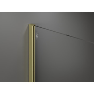 Mexen Kioto ścianka prysznicowa Walk-in 90 x 200 cm, ombre czarna 8 mm, złota szczotkowana - 800-090-101-55-76