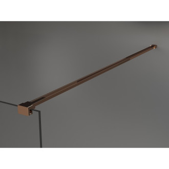 Mexen Kioto ścianka prysznicowa Walk-in 80 x 200 cm, ombre czarna 8 mm, różowe złoto - 800-080-101-60-76