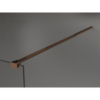 Mexen Kioto ścianka prysznicowa Walk-in 100 x 200 cm, ombre czarna 8 mm, różowe złoto - 800-100-101-60-76