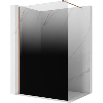 Mexen Kioto Sprchová zástěna 120 x 200 cm, 8 mm černá ombre, kartáčovaná měď - 800-120-101-65-76