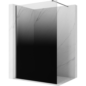 Mexen Kioto Sprchová zástěna 130 x 200 cm, ombré černá 8 mm, kartáčovaná pistole gray - 800-130-101-66-76