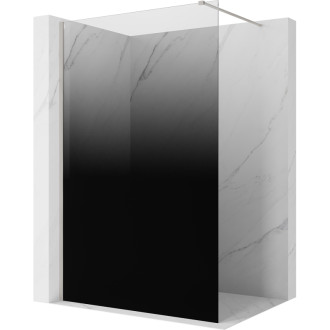 Mexen Kioto Sprchová zástěna 100 x 200 cm, ombré černá 8 mm, kartáčovaný nikl - 800-100-101-97-76