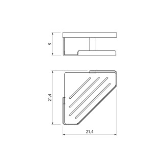 MYLINE rohová polička do sprchy, 214x90x214mm, černá mat