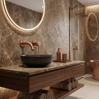 Podomítková vanová baterie REA Venti Brush Copper
