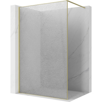 Mexen Kioto Sprchová zástěna 150 x 200 cm, praskaná průhledná 12 mm, kartáčované zlato - 800-150-101-55-04-X