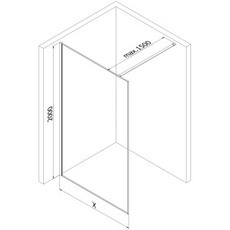 Mexen Kioto Sprchová zástěna 90 x 200 cm, praskající průhledná 12 mm, černá - 800-090-101-70-04-X