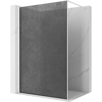 Mexen Kioto Sprchová zástěna 140 x 200 cm, praskající grafit 12 mm, bílá - 800-140-101-20-44-X