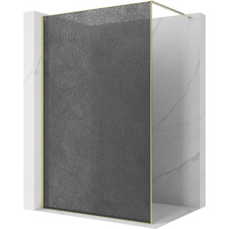 Mexen Kioto Sprchová zástěna 140 x 200 cm, praskající grafit 12 mm, zlatá - 800-140-101-50-44-X