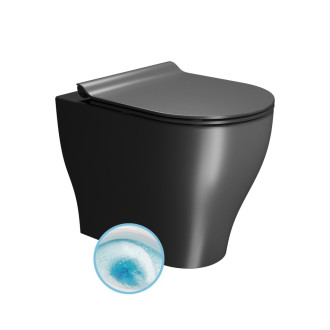 TONO WC mísa stojící, Geniusflush, 36x53cm, spodní/zadní odpad, černá dual-mat