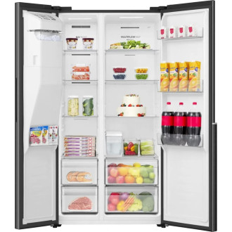 Gorenje Řada G600 volně stojící chladničky Side by Side, 178.6 x 91.1 x 61.5 cm, černá NRS917E61BX